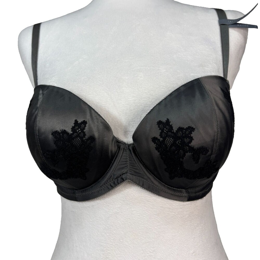 Aerie Reese Push-Up Padded Underwire Bra Size 36C‎ Dark Gray Black Lace